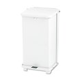 Rubbermaid Commercial Defenders Biohazard Step Can, Square, Steel, 6.5 gal, White FGST12EPLWH